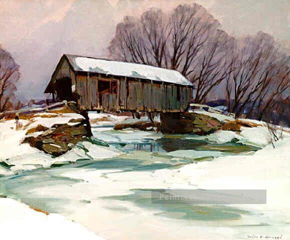 sn018B impressionnisme neige paysage Peintures à l'huile